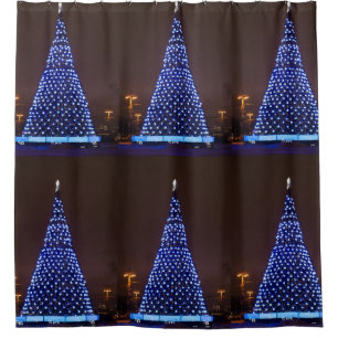 Blue lights Christmas tree