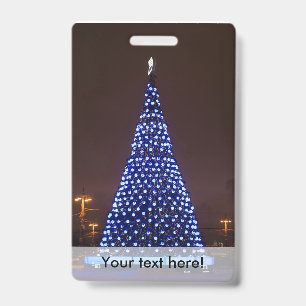 Blue lights Christmas tree Badge