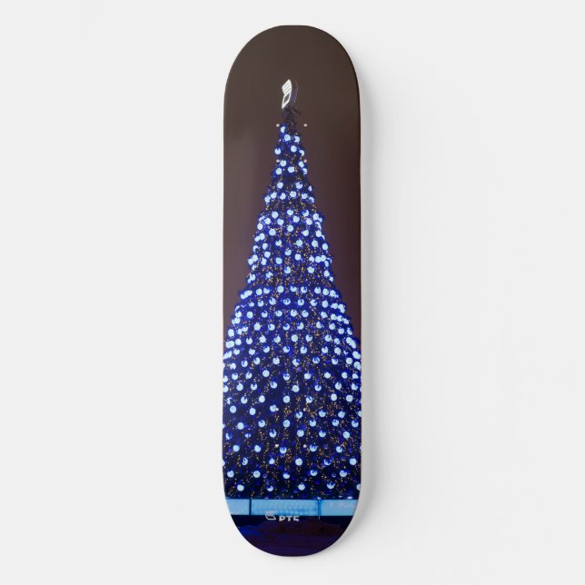Blue lights Christmas tree Skateboard (Front)