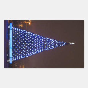 Blue lights Christmas tree Sticker