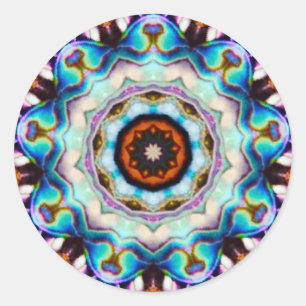 Blue Lights of the Paua Shell Fractal Classic Round Sticker