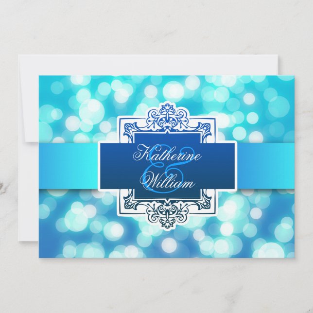 blue lights rehearsal dinner invitations (Front)