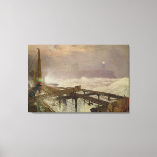 Blue Lights, Teignemouth Pier - Lighting the Lamps Canvas Print