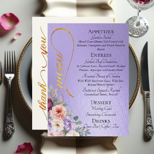 Blue Lilac - Wildflowers, Monogram & Thank You  Menu