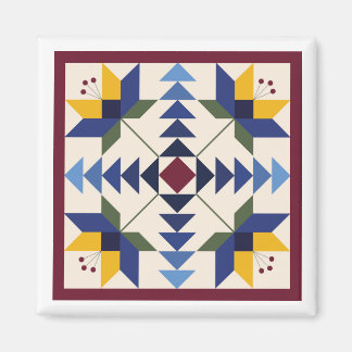 Blue Lilies Barn Quilt Magnet