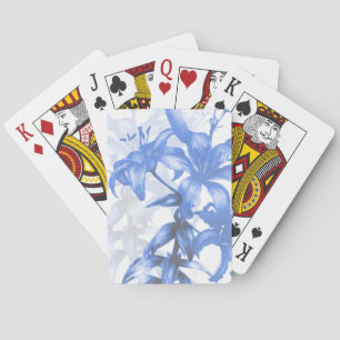 Blue lilies fine art playing cards