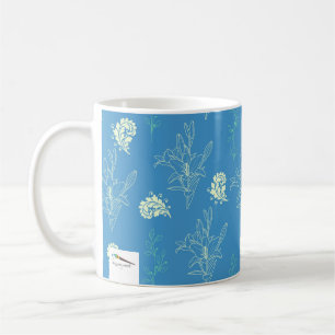 Blue Lilies Flowers Pattern Coffee Mug