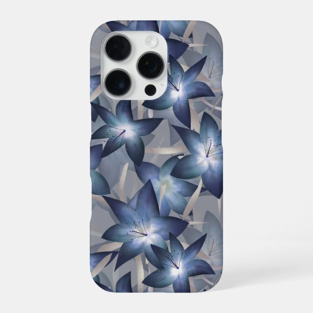 Blue lilies iPhone case (Back)