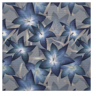 Blue lilies, lilies fabric