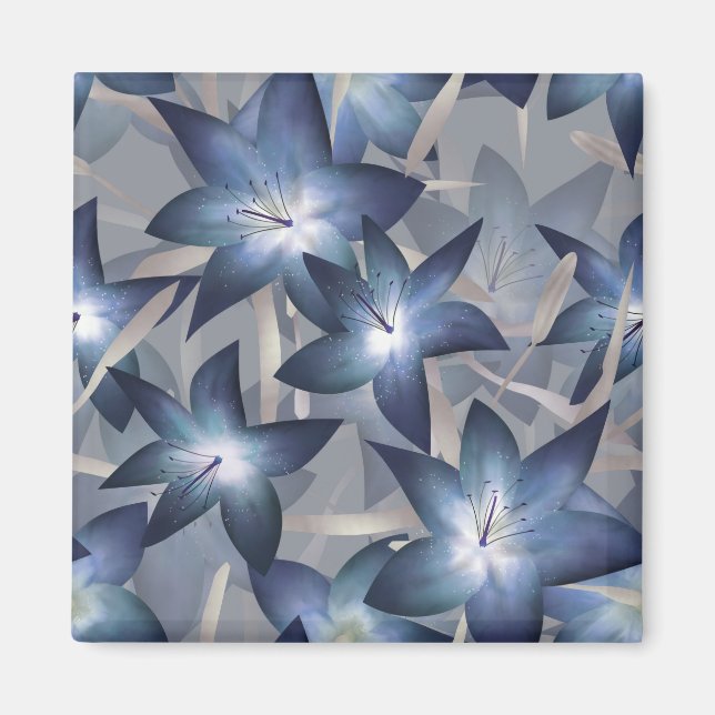 Blue lilies magnet (Front)
