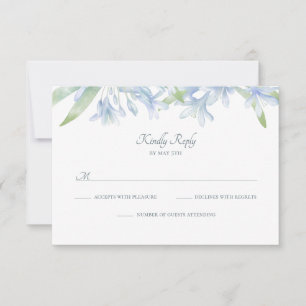 Blue Lilies Watercolor Wedding
