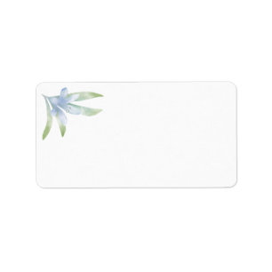 Blue Lilies Watercolor Wedding Address Label