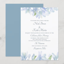 Blue Lilies Watercolor Wedding