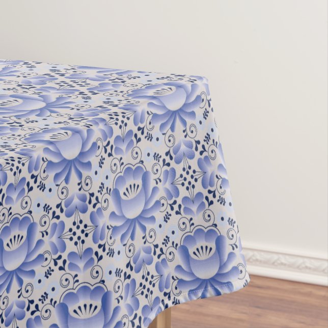 Blue Lilly Tablecloth (In Situ)