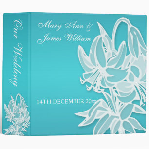 Blue Lily Bouquet Elegant Wedding Binder