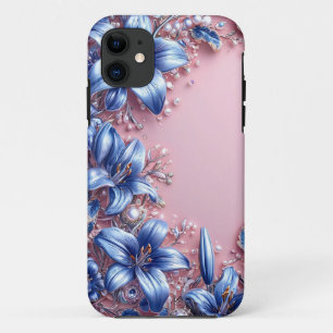 💙 Blue Lily Floral Gift For Nature Lovers 💙 iPhone 11 Case