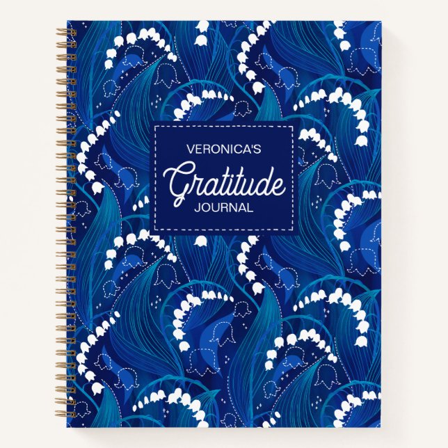 Blue Lily of the Valley Gratitude Journal (Front)