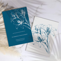 Blue Lily Outline Wedding