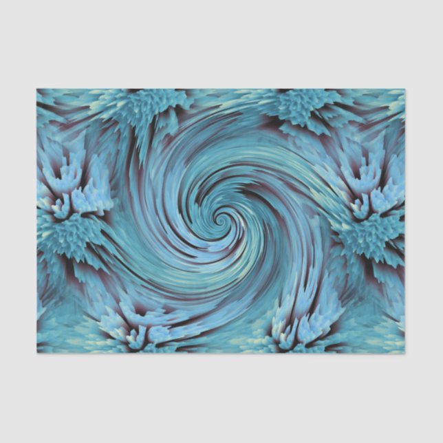 Blue Lily Pad Ocean Wave Girls Birthday Party Tissue Paper (Front)
