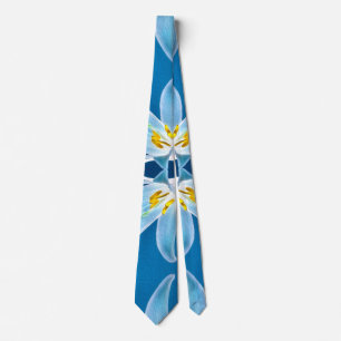 Blue Lily Pattern Tie