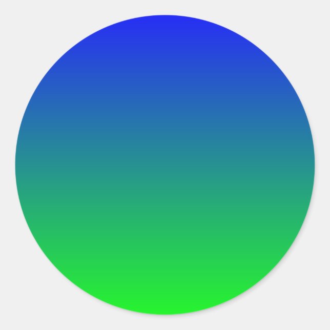 Blue Lime Gradient Classic Round Sticker (Front)