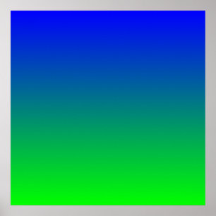 Blue Lime Gradient Poster