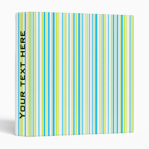 Blue lime green stripes Ring binder