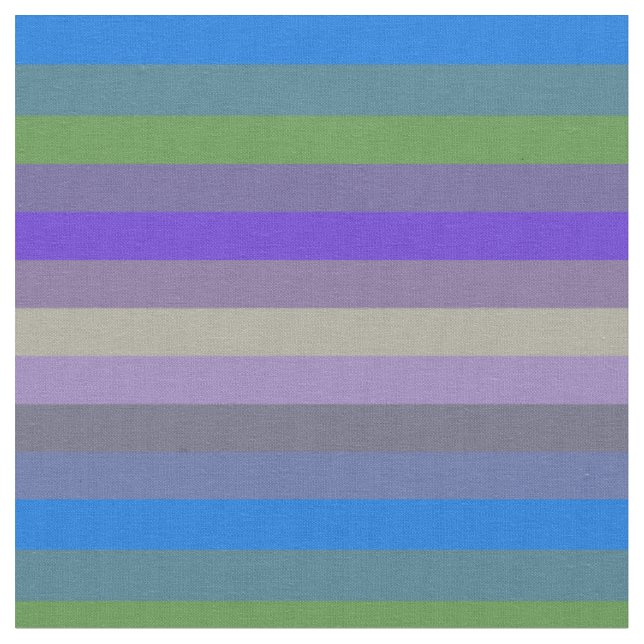 Blue, Lime & Magenta Retro Stripes Fabric (Close Up)