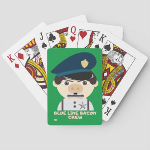 "BLUE LINE BACON CREW" funny police Playing Cards