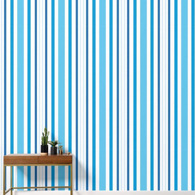 Blue-line decor wallpaper (Hallway)