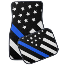 Blue Line Flag Car Mats