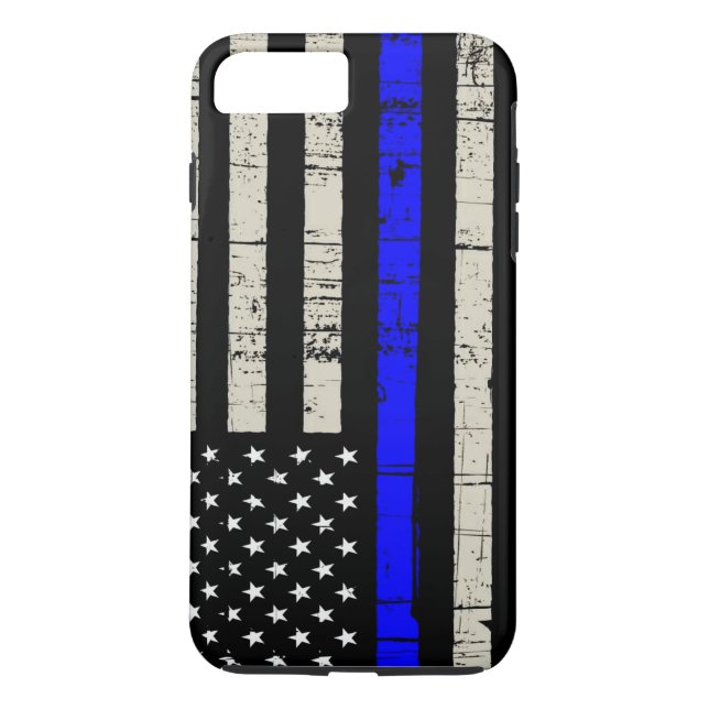 Blue Line Flag Poilice Support Case-Mate iPhone Case (Back)