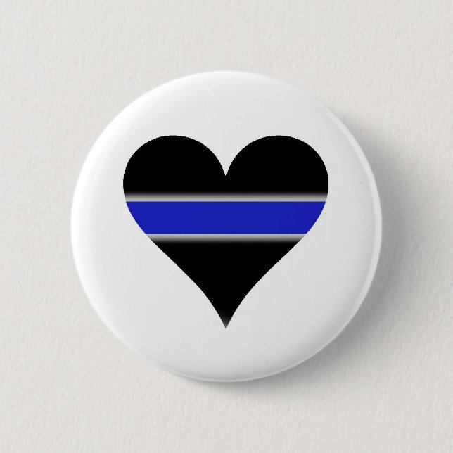 Blue line heart 2 inch round button (Front)
