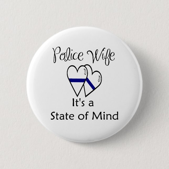 blue line hearts - Customized 2 Inch Round Button (Front)