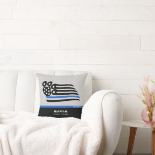 Blue Line K-9 Memorial Personalized Throw Pillow