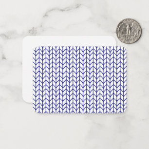 BLUE LINE KNIT 3.5x2.5 Flat Note Card / Horizontal