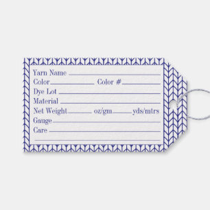 BLUE LINE KNIT 3.5x2 Yarn Tags