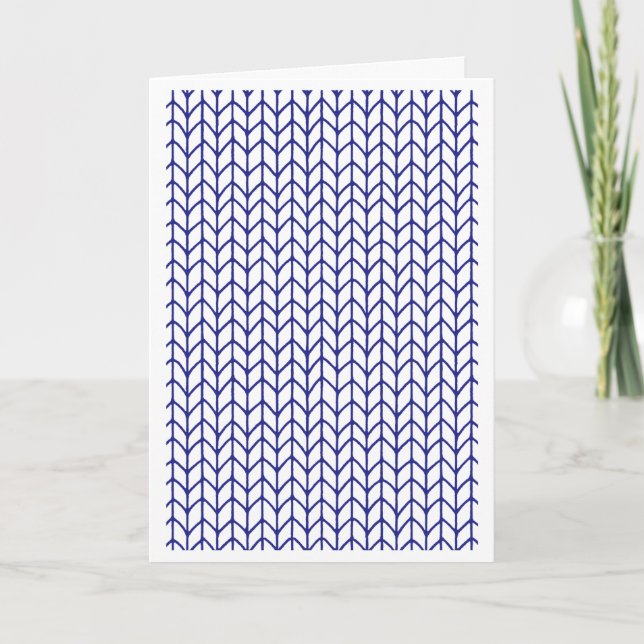 BLUE LINE KNIT Greeting Card / Vertical (Front)