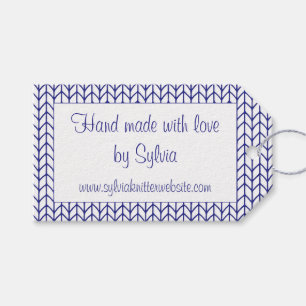 BLUE LINE KNIT Rectangle "Hand Made" Tags