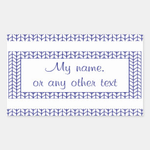 BLUE LINE KNIT Rectangle Sticker + Text 
