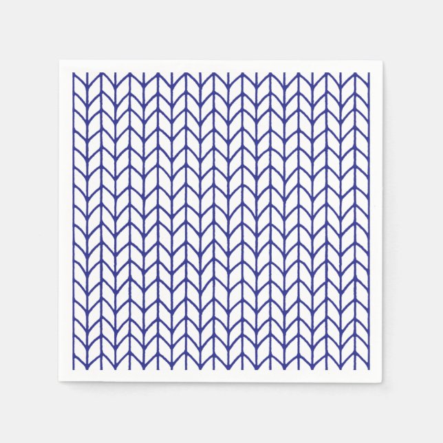 BLUE LINE KNIT Standard Cocktail Paper Napkins (Front)