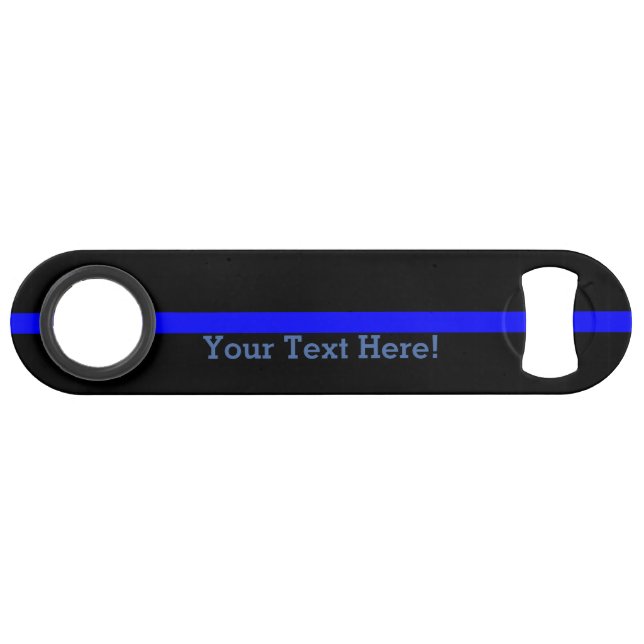 Blue Line mince symbolique personnalisent ceci (Devant (Horizontal))