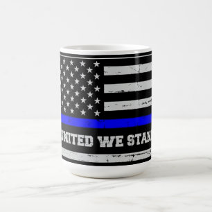 Blue Line Police Flag  Coffee Mug