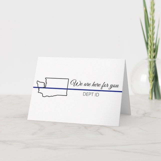 Blue Line support/sympathy- customize with DEPT ID Holiday Card (Front)