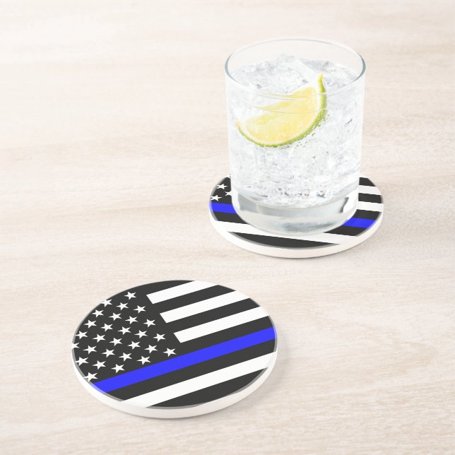 Blue Line US Flag Coaster (Side)