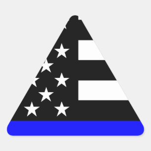 Blue Line US Flag Triangle Sticker