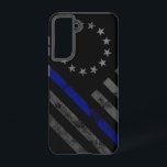 Blue Line Vintage Betsy Ross American Flag Samsung Galaxy Case<br><div class="desc">Show Your Support for Our First Responders! Police,  Fire And Rescue,  and EMT Available!</div>