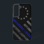 Blue Line Vintage Betsy Ross American Flag Samsung Galaxy Case<br><div class="desc">Show Your Support for Our First Responders! Police,  Fire And Rescue,  and EMT Available!</div>