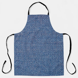 Blue linen texture closeup photo background. apron