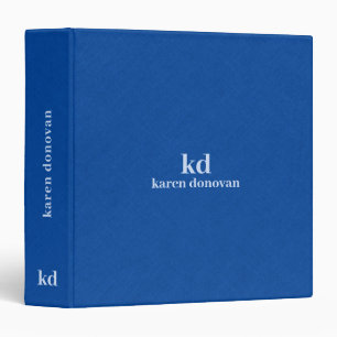 Blue linen texture Minimalistic custom typography  Binder
